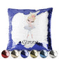Personalisiertes Paillettenkissen mit süßem Text und blondem Haar, weißem Kleid, Ballerina