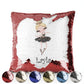 Personalised Sequin Cushion with Cute Text and Blonde Hair Black Dress Tiara Ballerina