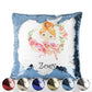 Personalised Sequin Cushion with Cute Text and Flower Wreath Red Hair Ballerina
