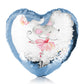Personalised Sequin Heart Cushion with Cute Text and Dancing Mouse Ballerina