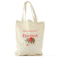 Personalised Canvas Tote Bag with Festive Text and Sleeping Christmas Sloth
