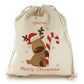Personalised Canvas Sack with Festive Text and Candy Cane Reindeer