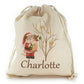 Personalised Canvas Sack with Cute Text and Merry Santa Star Tree