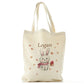 Personalised Canvas Tote Bag with Cute Text and Gift Giving Grey Rabbit