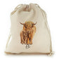 Personalised Canvas Sack with Welcoming Text and Relaxing Mum and Baby Highland Cows