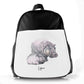 Personalised School Bag with Welcoming Text and Relaxing Mum and Baby Hippos