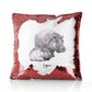Personalised Sequin Cushion with Welcoming Text and Relaxing Mum and Baby Hippos