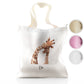 Personalised Glitter Tote Bag with Welcoming Text and Relaxing Mum and Baby Giraffes