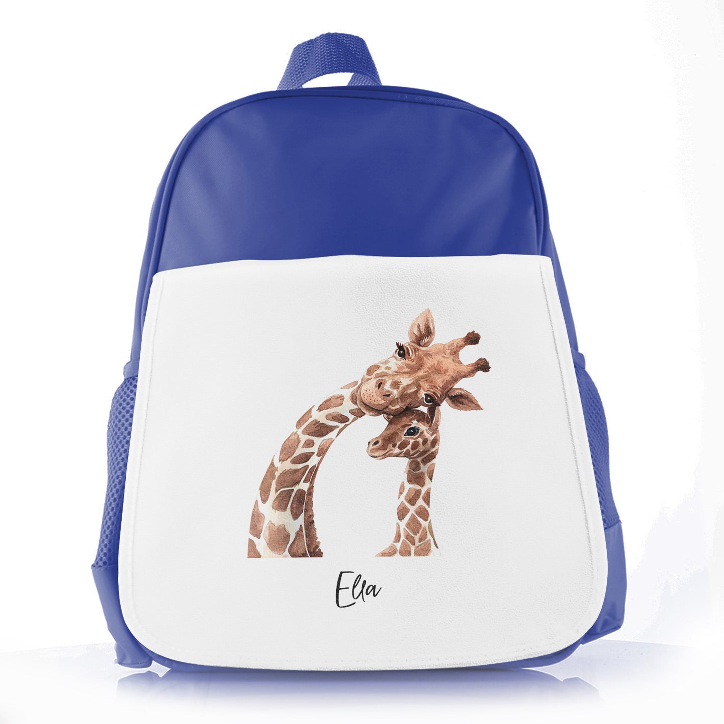 Personalisierte Schultüte mit Begrüßungstext und entspannenden Mama- und Baby-Giraffen
