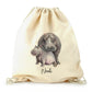 Personalised Canvas Drawstring Backpack with Welcoming Text and Embracing Mum and Baby Hippos