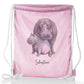 Personalised Glitter Drawstring Backpack with Welcoming Text and Embracing Mum and Baby Hippos