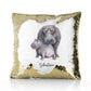Personalised Sequin Cushion with Welcoming Text and Embracing Mum and Baby Hippos