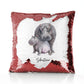 Personalised Sequin Cushion with Welcoming Text and Embracing Mum and Baby Hippos