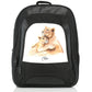 Personalised Large Multifunction Backpack with Welcoming Text and Embracing Mum and Baby Lions