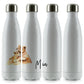 Personalisierte Cola-Flasche mit Begrüßungstext und umarmenden Löwenbabys