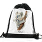Personalised Drawstring Backpack with Welcoming Text and Climbing Mum and Baby Koalas