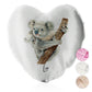 Personalised Glitter Heart Cushion with Welcoming Text and Climbing Mum and Baby Koalas