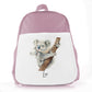 Personalised School Bag with Welcoming Text and Climbing Mum and Baby Koalas