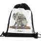 Personalised Drawstring Backpack with Welcoming Text and Embracing Mum and Baby Koalas