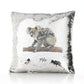 Personalised Sequin Cushion with Welcoming Text and Embracing Mum and Baby Koalas