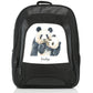 Personalised Large Multifunction Backpack with Welcoming Text and Embracing Mum and Baby Pandas
