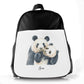 Personalised School Bag with Welcoming Text and Embracing Mum and Baby Pandas