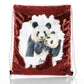 Personalisierter Pailletten-Rucksack mit Kordelzug, mit Begrüßungstext und umarmenden Mama- und Baby-Pandas