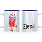 Personalised Mug with Childish Text and Horned Hairy Red Love Monster