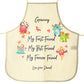Personalised Canvas Apron with Stylish Text and Forever Friend Monster Message
