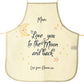 Personalised Canvas Apron with Stylish Text and Moon Love Message