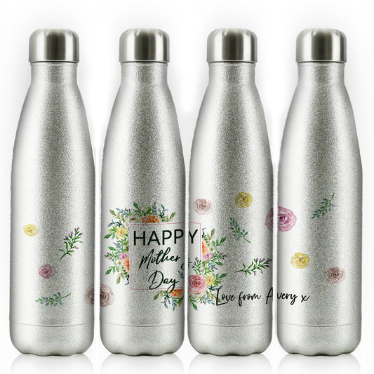 Personalised Cola Bottle with Stylish Text and Floral Mother’s Day Message