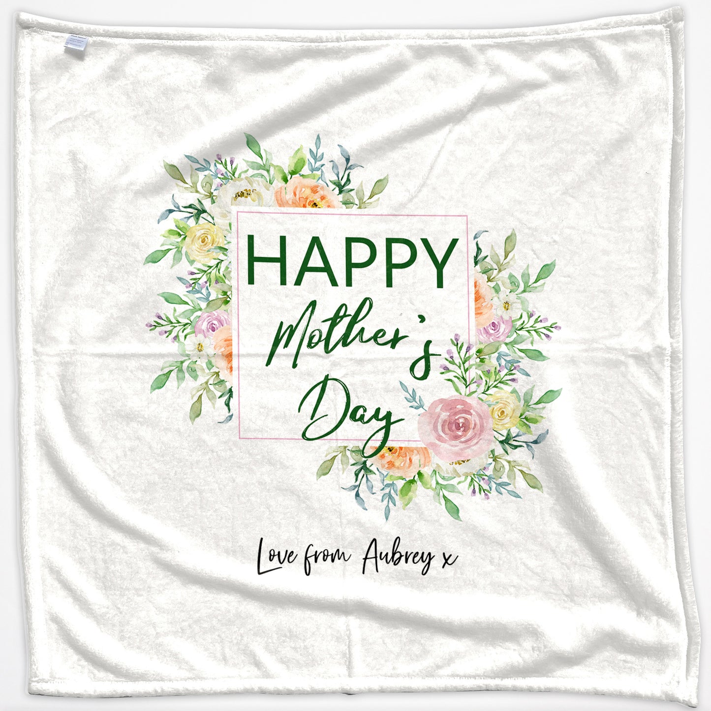 Personalised Blanket with Stylish Text and Floral Mother’s Day Message