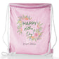 Personalised Glitter Drawstring Backpack with Stylish Text and Floral Mother’s Day Message