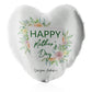 Personalisiertes Glitzer-Herzkissen mit stilvollem Text und floraler Muttertagsbotschaft