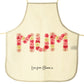 Personalised Canvas Apron with Stylish Text and Floral MUM
