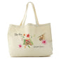 Personalised Canvas Tote Bag with Stylish Text and Floral Mum and Baby Sloths
