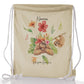 Personalisierter Glitzer-Rucksack mit Kordelzug, stilvollem Text und floralen Mama- und Babyfaultieren