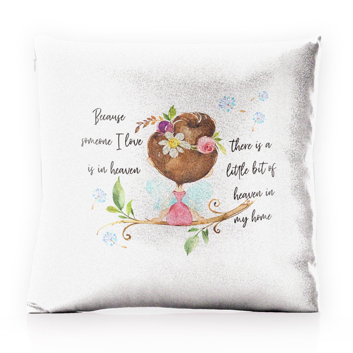 Personalised Glitter Cushion with Heaven Love Message