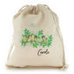 Personalised Canvas Sack with Stylish Text and Singing Branch Birds Print