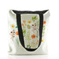 Personalised White Tote Bag with Stylish Text and Orange Flowers Floral Print