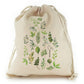 Personalised Canvas Sack with Stylish Text and Green Leaves Floral Print
