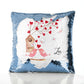Personalised Sequin Cushion with Stylish Text and Love Bird Letters Print