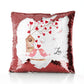 Personalised Sequin Cushion with Stylish Text and Love Bird Letters Print