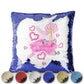 Personalised Sequin Cushion with Stylish Text and Pink Love Landscape Print
