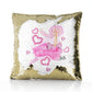 Personalised Sequin Cushion with Stylish Text and Pink Love Landscape Print