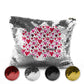 Personalised Sequin Zip Bag with Stylish Text and Valentine Hearts Print