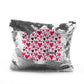 Personalised Sequin Zip Bag with Stylish Text and Valentine Hearts Print