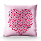 Personalised Glitter Cushion with Stylish Text and Valentine Hearts Print