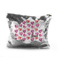 Personalised Sequin Zip Bag with Stylish Text and Crystal Hearts Print