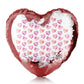 Personalised Sequin Heart Cushion with Stylish Text and Crystal Hearts Print